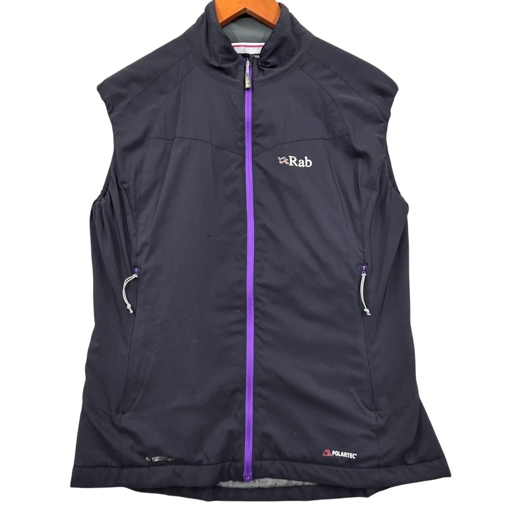 Rab Strata Vest Polartec Pertex Microlight Insulated Black Purple Womens Medium‎